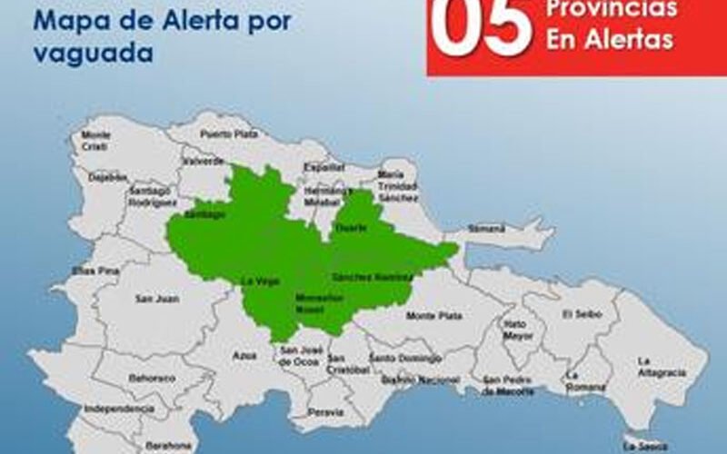 Declaran 5 provincias en alerta verde por incidencia de vaguada