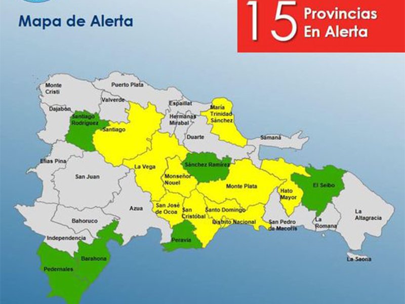 Casi medio país en alerta por lluvia; 9 provincias en amarilla