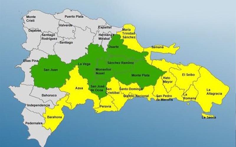 El COE colocó 12 provincias en alerta amarilla y 7 en alerta verde