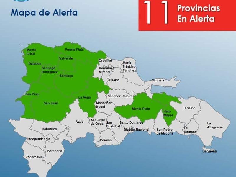El COE emite alerta verde en 11 provincias por vaguada