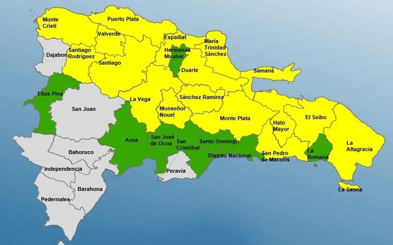 23 provincias y el Distrito Nacional en alerta