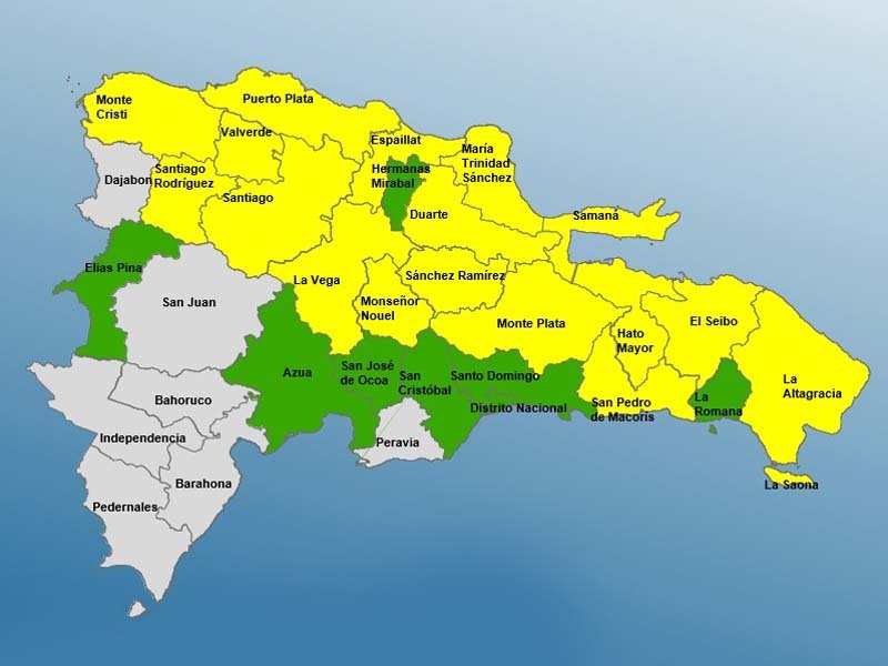 23 provincias y el Distrito Nacional en alerta