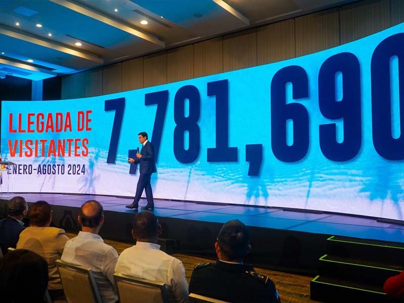 Han llegado 7.8 millones de visitantes al mes agosto al país