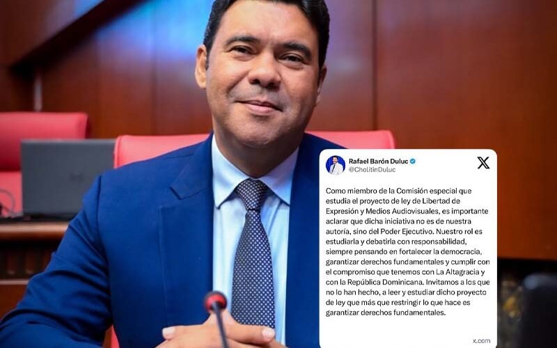 Senador Rafael Barón Duluc aclara posición sobre proyecto de Ley de Libertad de Expresión y Medios Audiovisuales